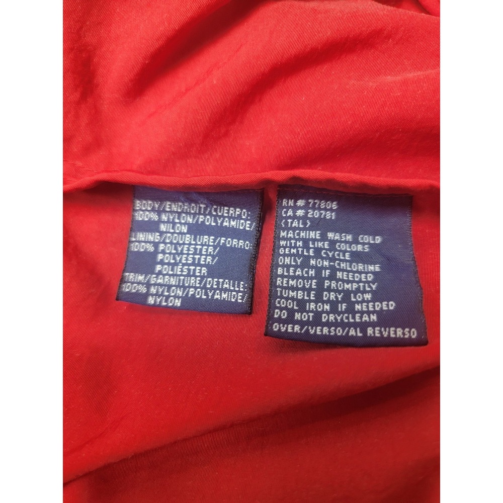 Vintage 90's Tommy Hilfiger Hooded Jacket Red Blue Men's Size XL Spellout Hooded - Picture 13 of 15